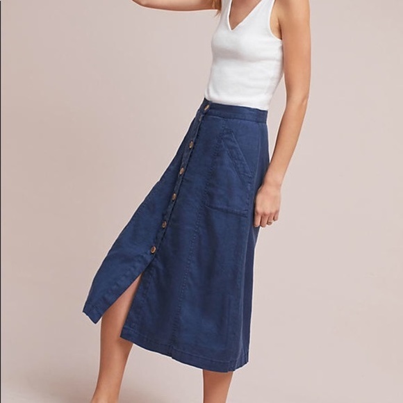 Anthropologie Dresses & Skirts - Anthropologie Akemi and Kin Button Skirt Navy 10